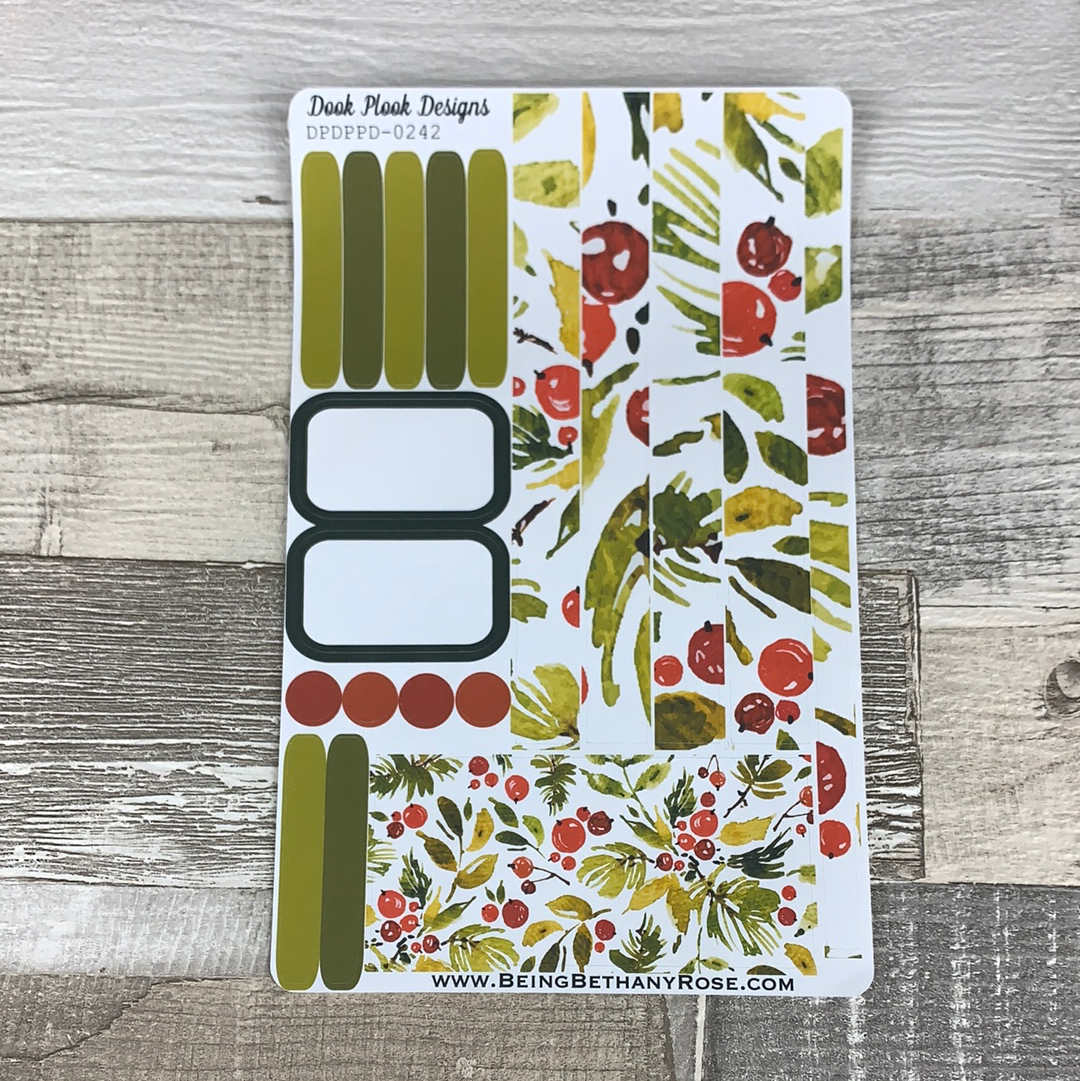 (0242) Passion Planner Daily stickers - Berry Christmas