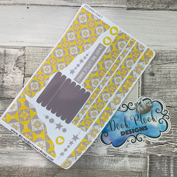 (0467) Passion Planner Daily Wave stickers - Yellow Tile