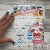 Erin Condren Month Note Pages (Sloth)