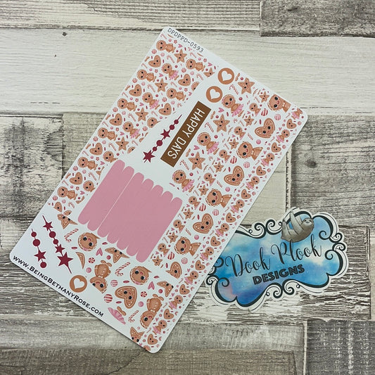 (0593) Passion Planner Daily Wave stickers - Gingerbread hearts