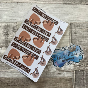 Sloth lazy weekend stickers (DPD624)