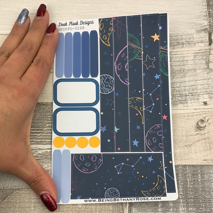 (0268) Passion Planner Daily stickers - Line Planets