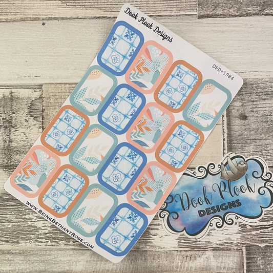 Muted Mediterranean half box stickers (DPD1984)