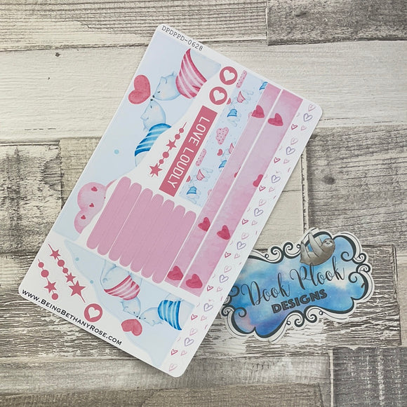 (0628) Passion Planner Daily Wave stickers - Valentines Love Loudly