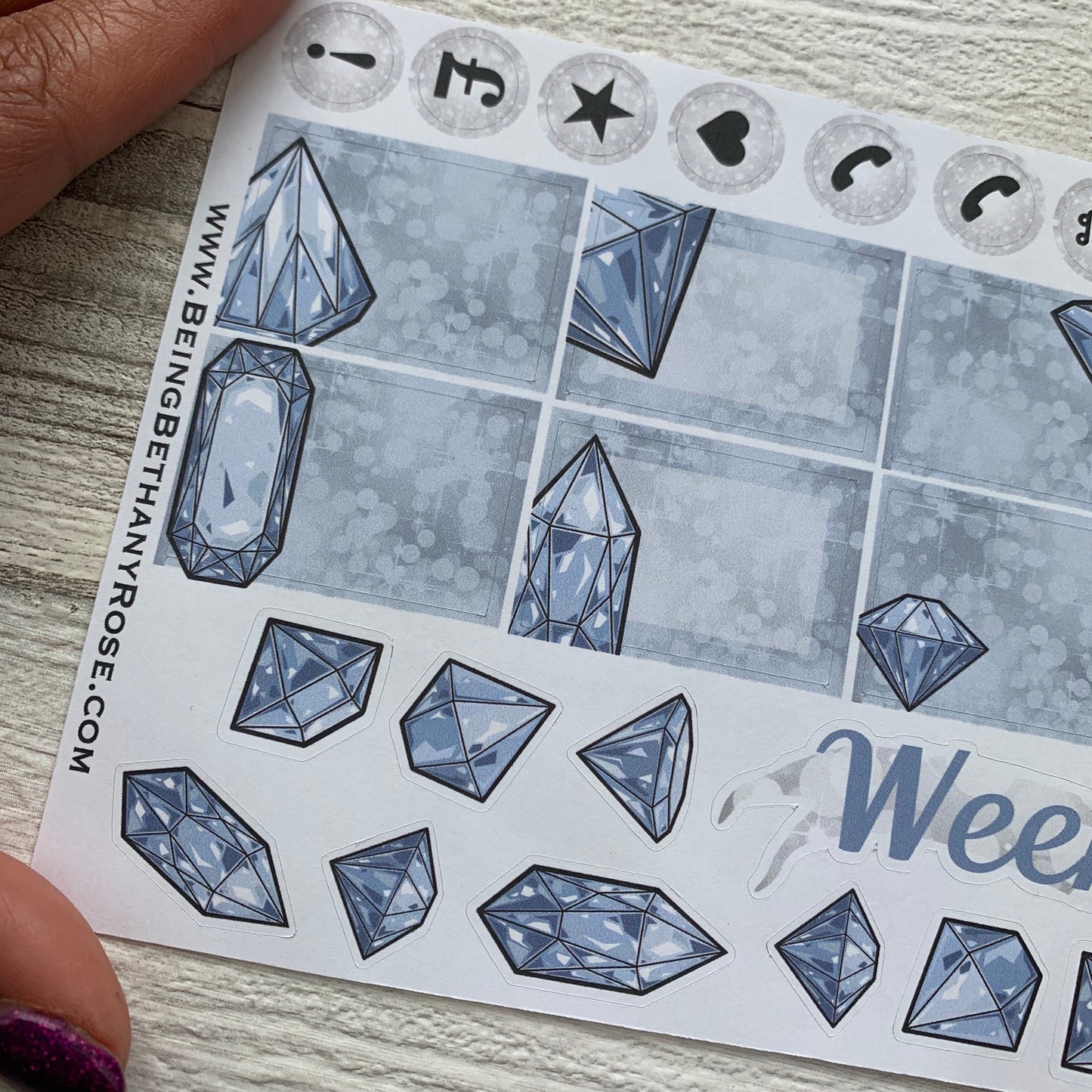Diamond stickers (week pack) for Erin Condren Vertical (DPD1050)