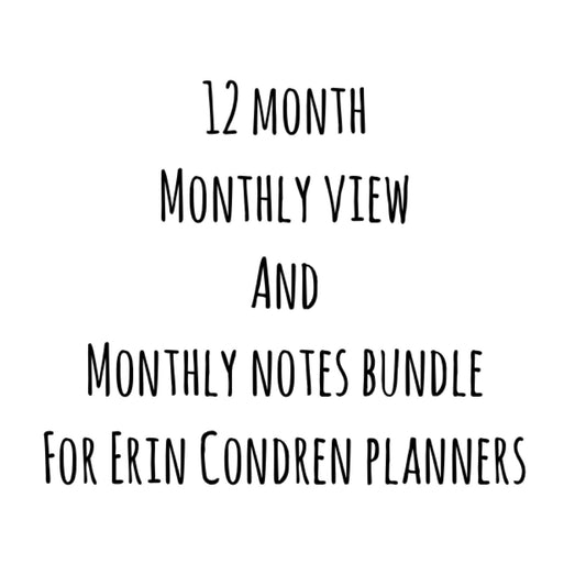 Erin Condren Monthly View AND Notes Kit Bundle (12 month)