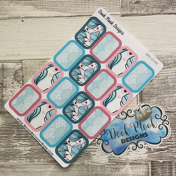 Pink Mint half box stickers (DPD2146)