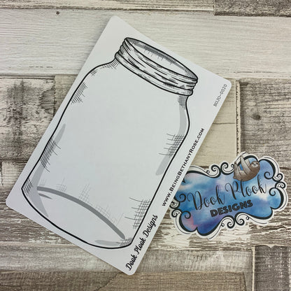 Empty mason jar sticker for bullet journals (BUJO-0020)