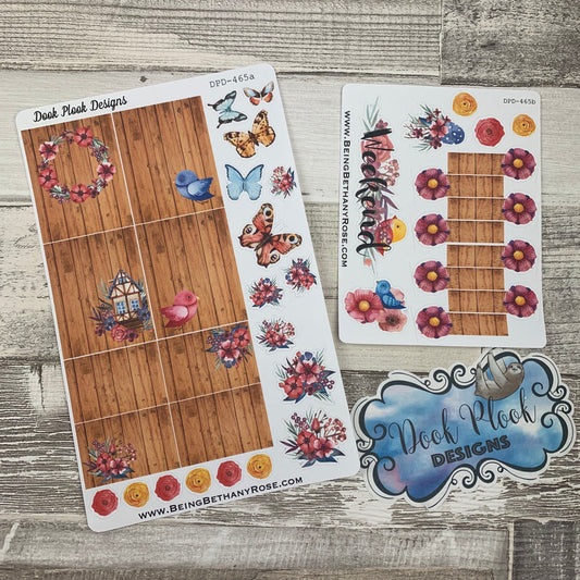 Butterfly and flower week sticker set (DPD465)