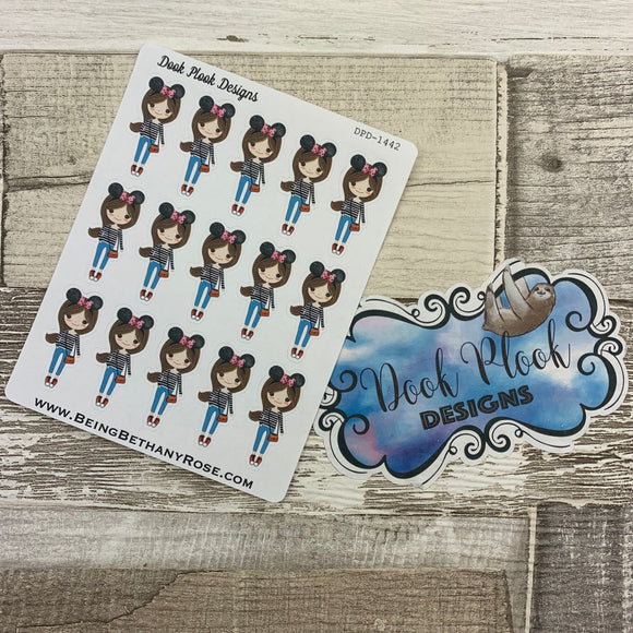 White Woman - Mouse Ears (Holiday)  Stickers (DPD1442)