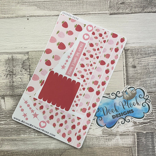 (0694) Passion Planner Daily Wave stickers - Strawberry Dots