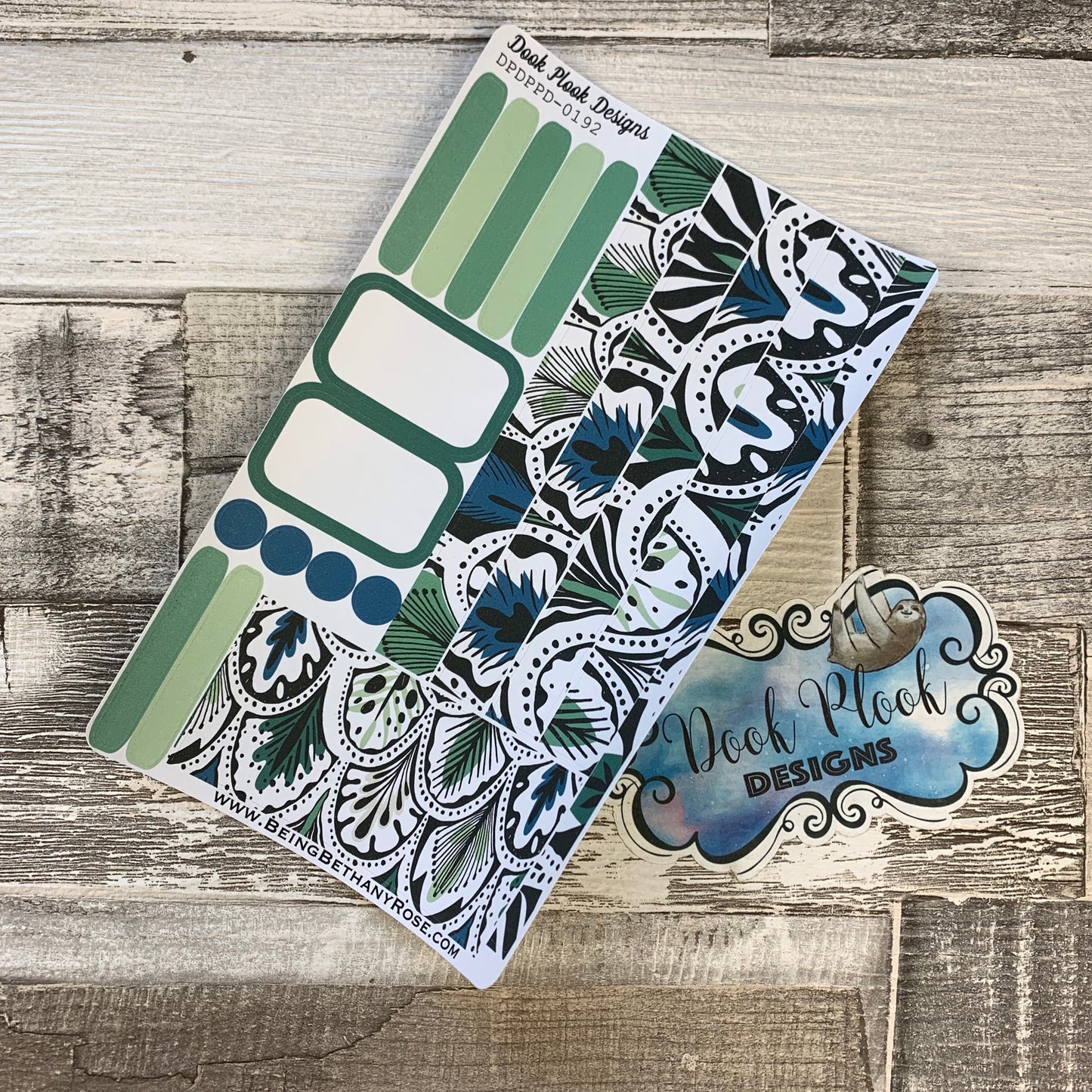 (0192) Passion Planner Daily stickers - Peacock Pattern