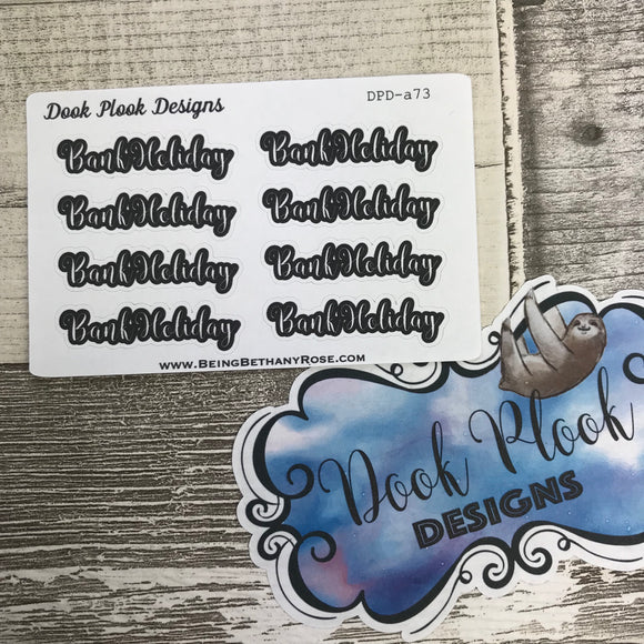 Bank Holiday stickers - Small Sampler Size (A73)