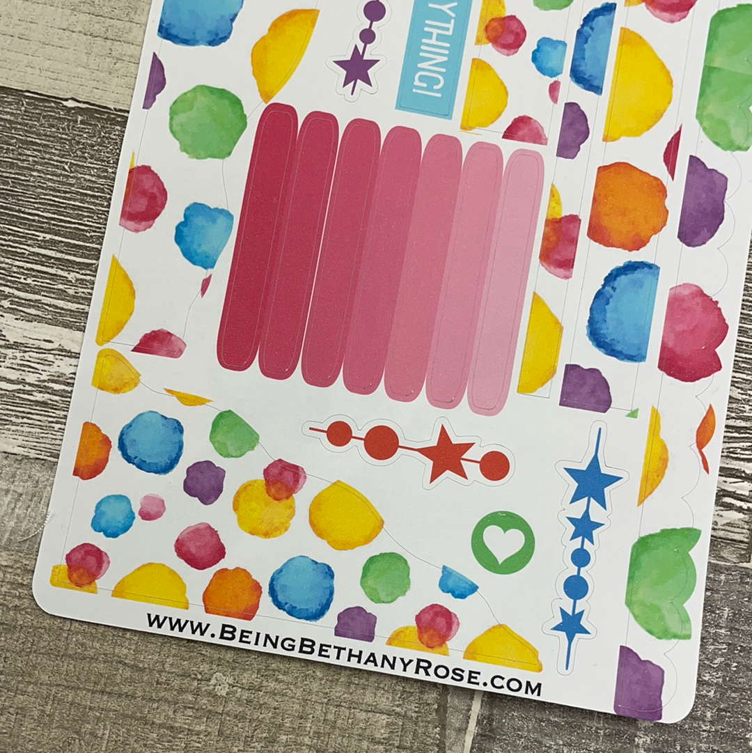 (0406) Passion Planner Daily Wave stickers - Bright rocks