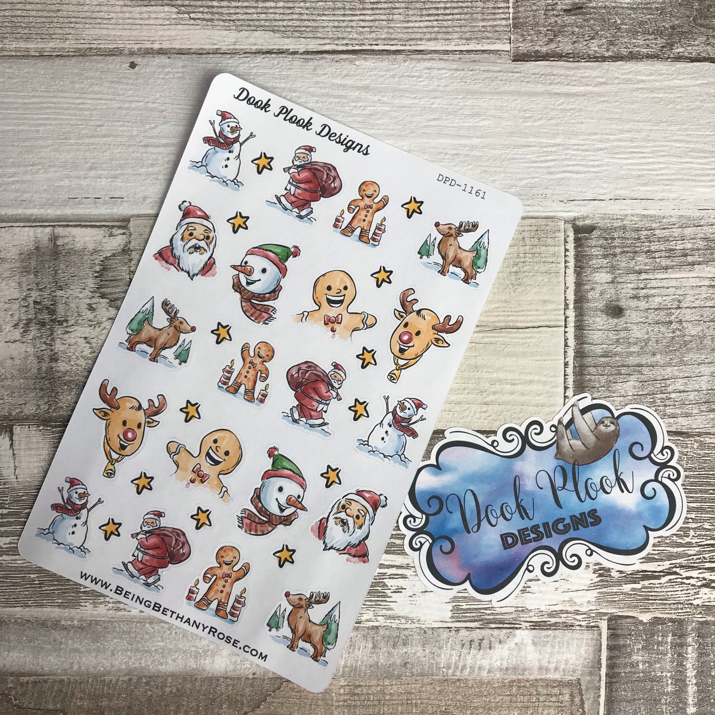 Water colour Christmas stickers  (DPD1161)