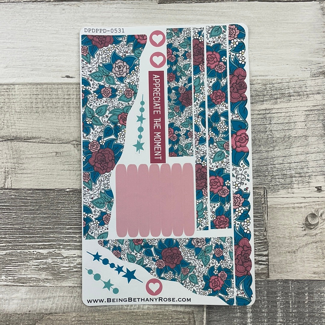 (0531) Passion Planner Daily Wave stickers - Rose Garden