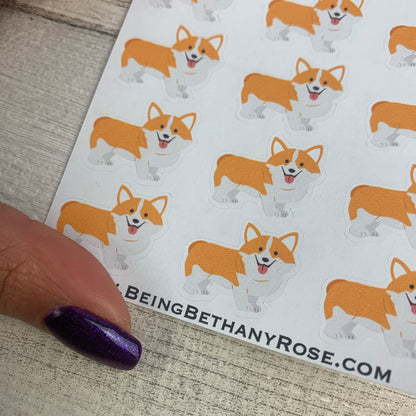 Corgi stickers for Erin Condren, Plum Paper, Filofax, Kikki K (DPD533)