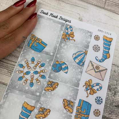 Christmas blue decorative stickers (DPD1514)