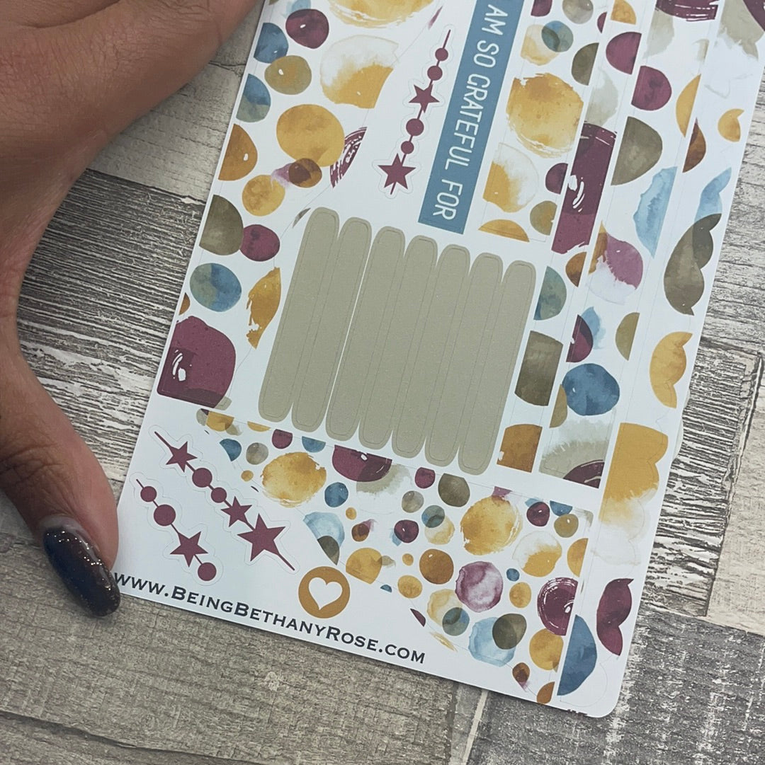 (0566) Passion Planner Daily Wave stickers - Merlot