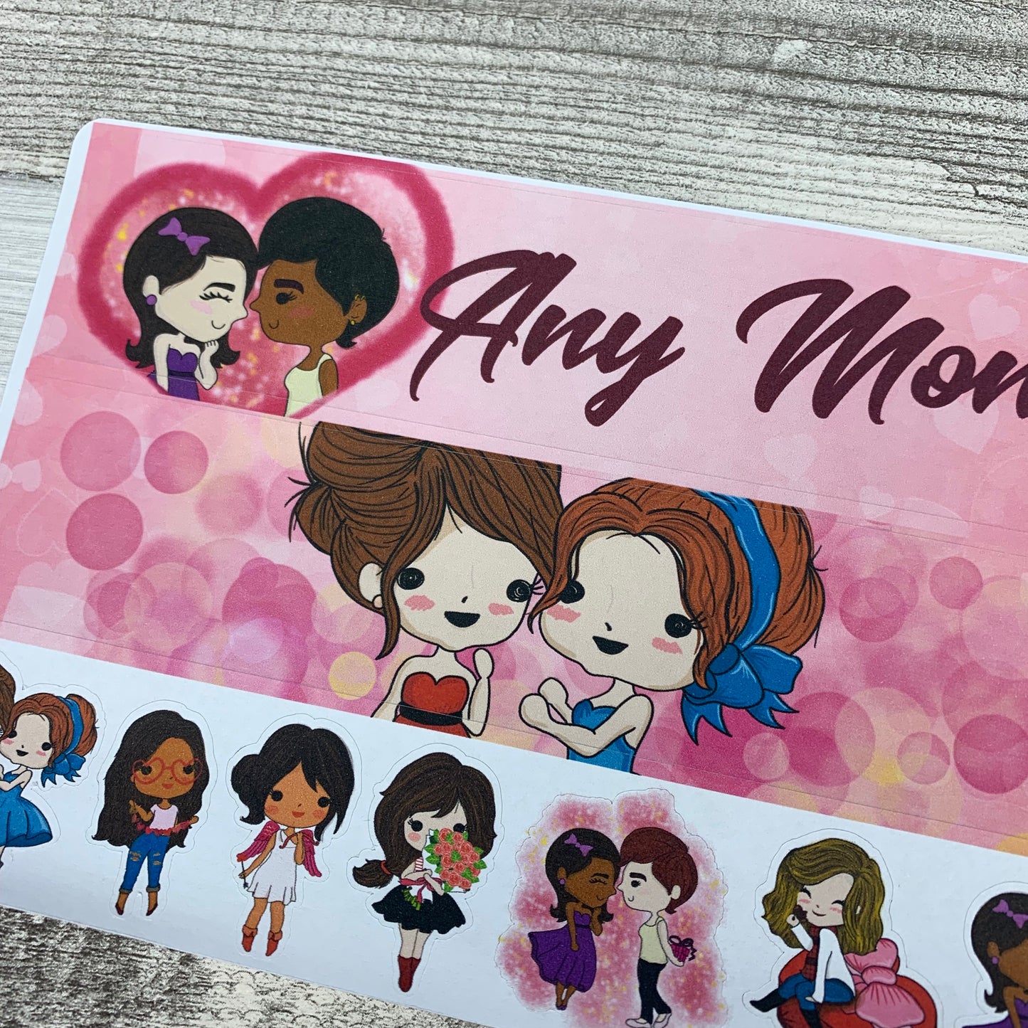 Lesbian / Gay / Love Monthly View Kit (can change month) for the Erin Condren Planners