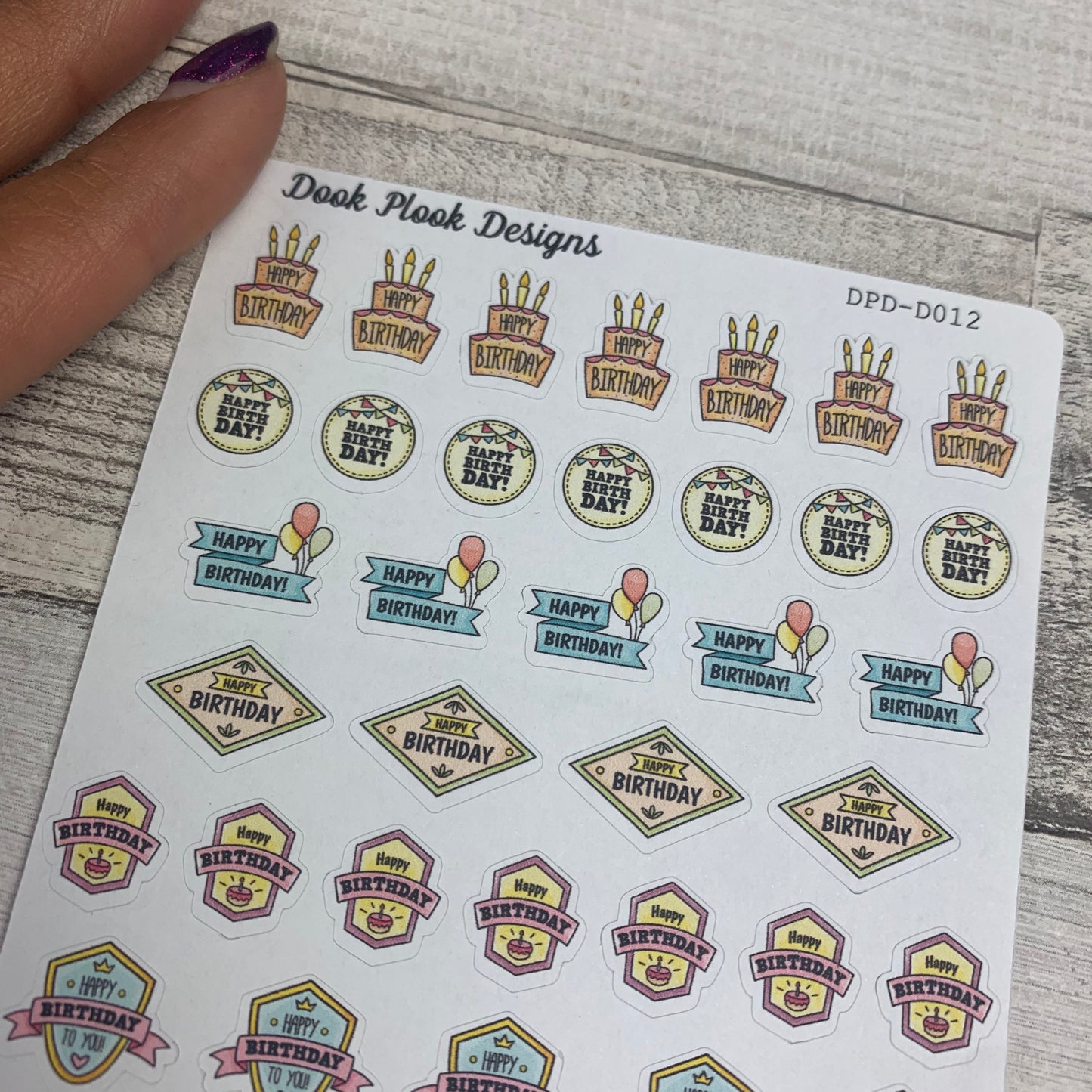 Tiny birthday stickers (Dinkies) (DPD-D012)