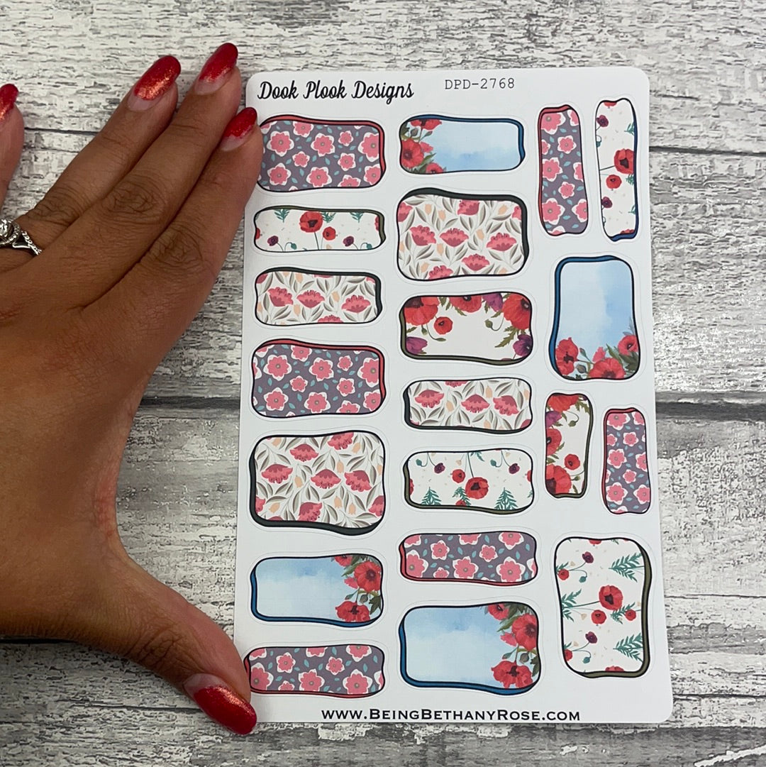 Polly Poppy Hand drawn box stickers (DPD2768)