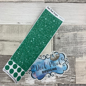 Passion Planner Hour Cover up / Washi strip stickers Green Glitter (DPDW-15)