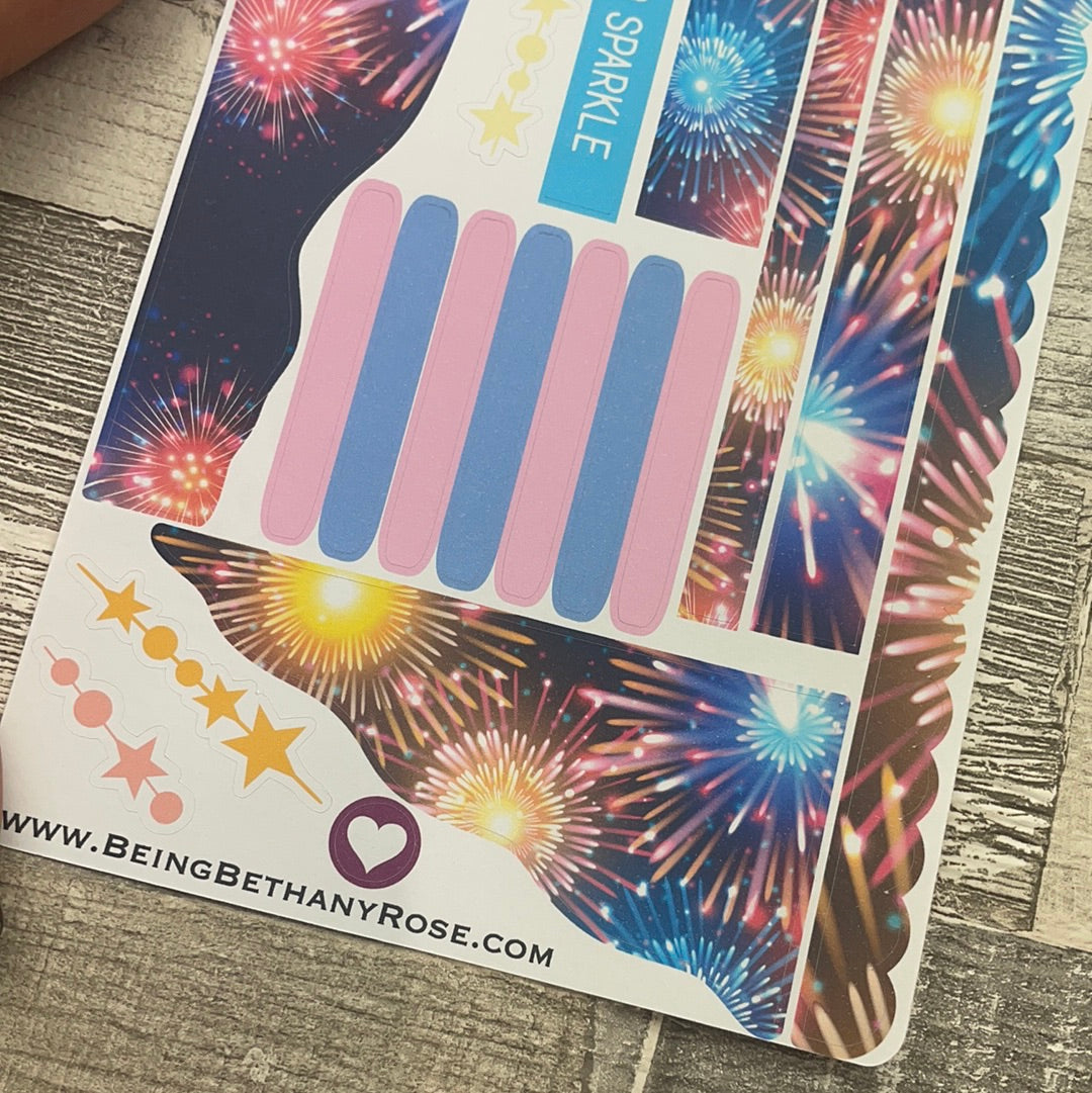 (0567) Passion Planner Daily Wave stickers - Fireworks