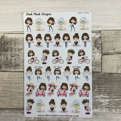 Mixed character White Woman Stickers (DPD1413)