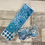 Passion Planner Hour Cover up / Washi strip stickers Blue Mandala (DPDW-31)