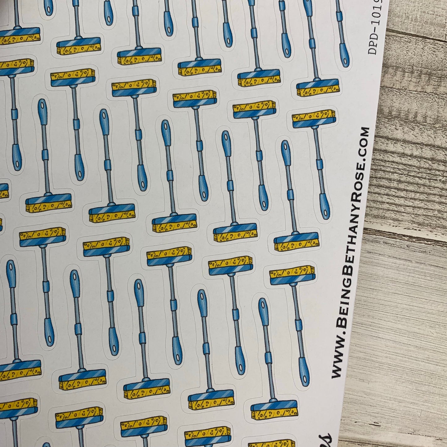 Realistic mop cleaning stickers  (DPD1019b)