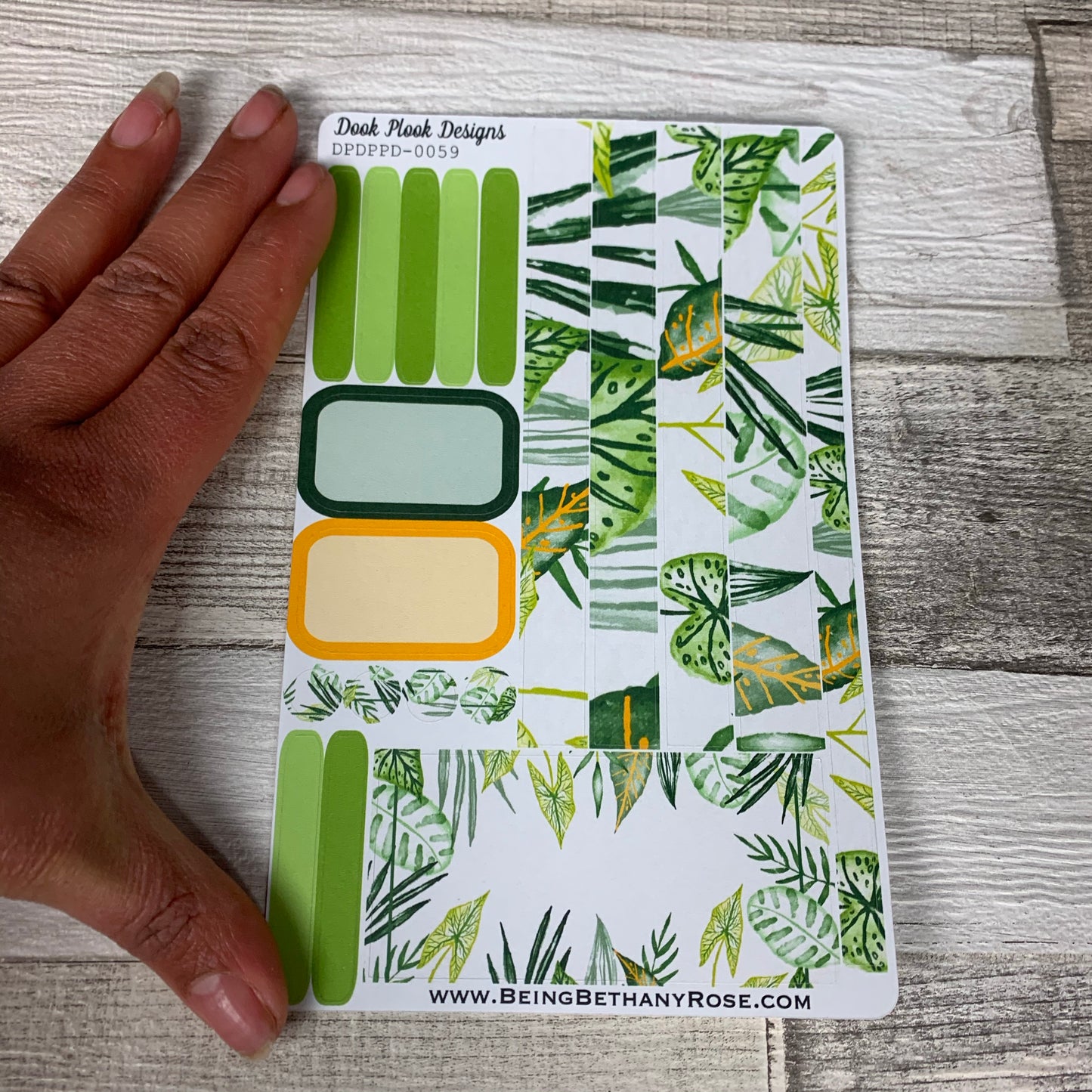 (0059) Passion Planner Daily stickers - Jungle Leaf