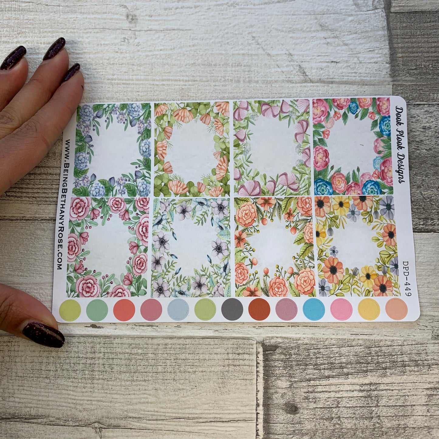 Watercolour flower box stickers  (DPD449)
