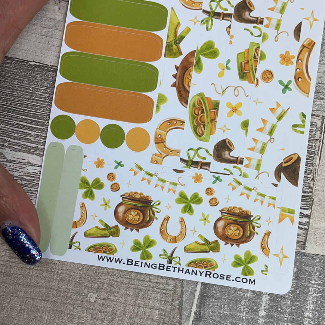 (0309) Passion Planner Daily stickers - St Patrick's Day