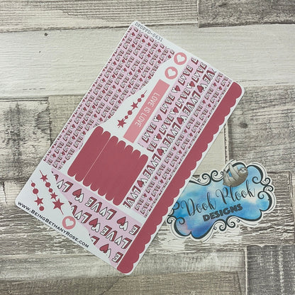 (0631) Passion Planner Daily Wave stickers - Valentines Love is Love