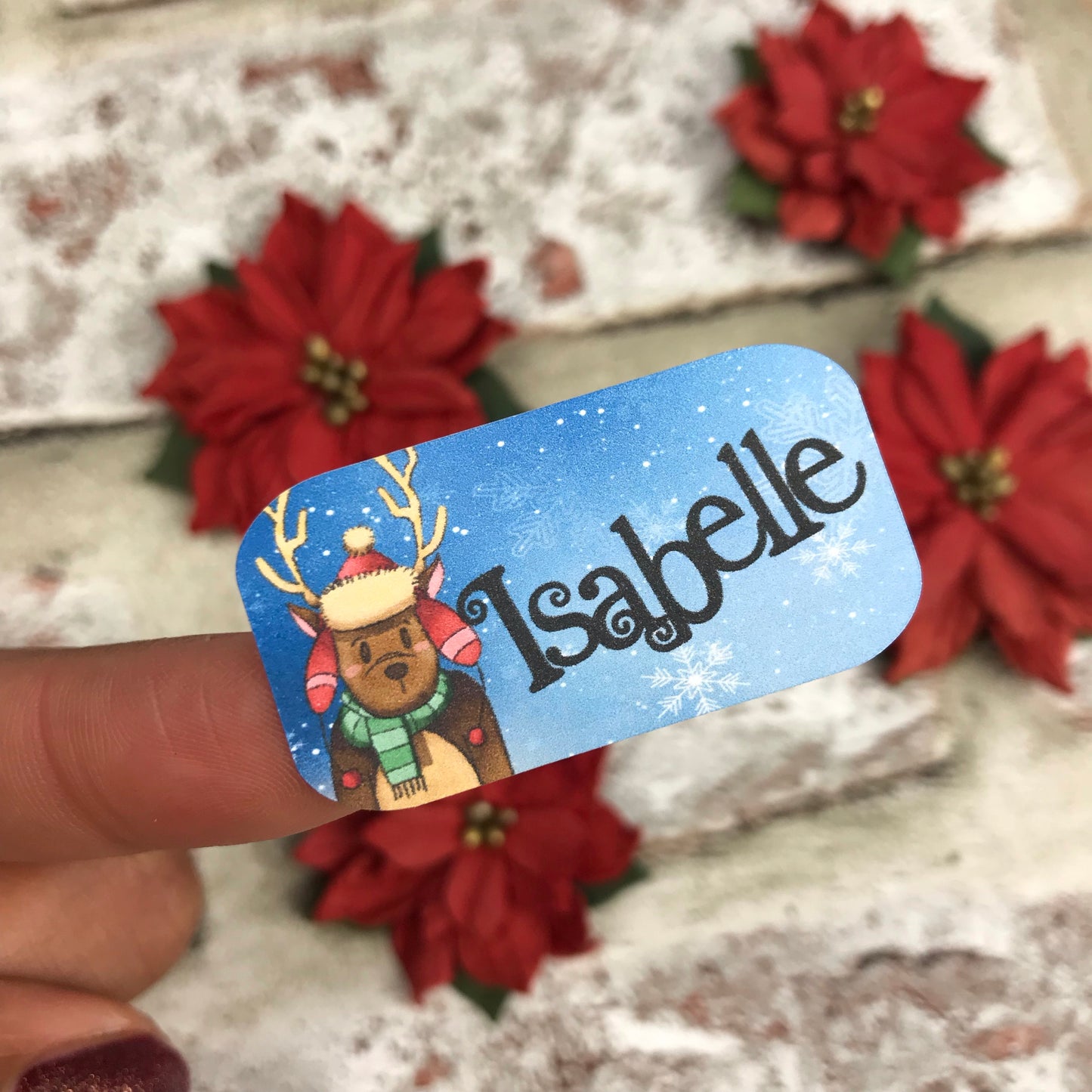 Personalised kids / adults Christmas Present Labels. (10 Reindeer)