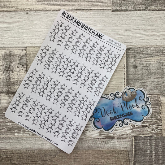 Five (5) star sticker sheet for bullet journals (BNW0013)