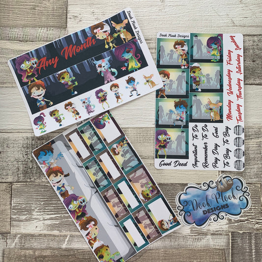 Halloween Zombie Monthly View Kit (any month) for the Erin Condren Planners