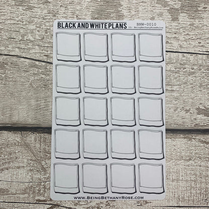 Mini Polaroid photo frame sticker sheet for bullet journals (BNW0010)
