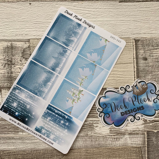 Winter scenery full box stickers for Erin Condren (DPD340)