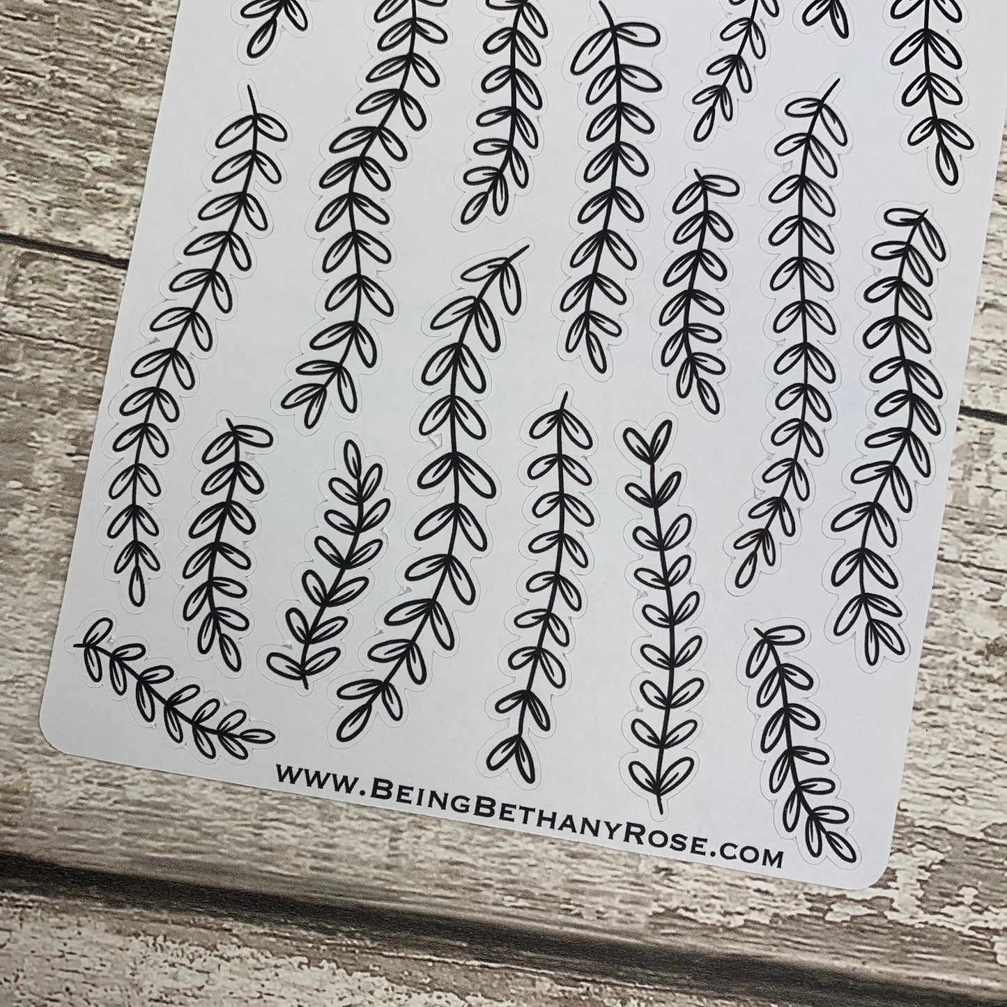 Decorative vines sticker sheet for bullet journals (BNW0007)