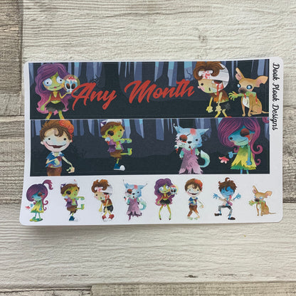 Halloween Zombie Monthly View Kit (any month) for the Erin Condren Planners