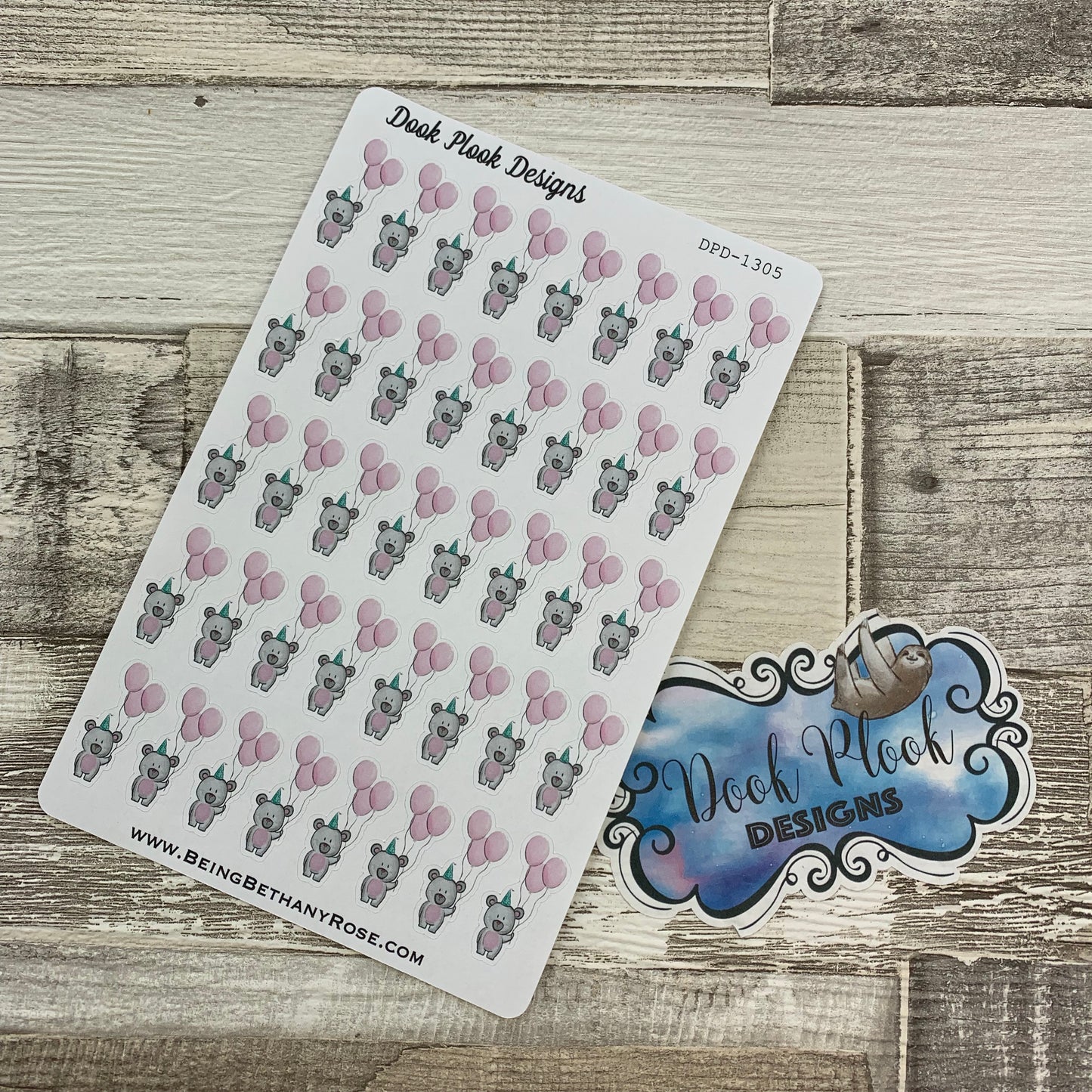 Birthday bear stickers (DPD1305)
