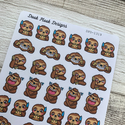 Funny sloth emotion stickers (DPD1319)