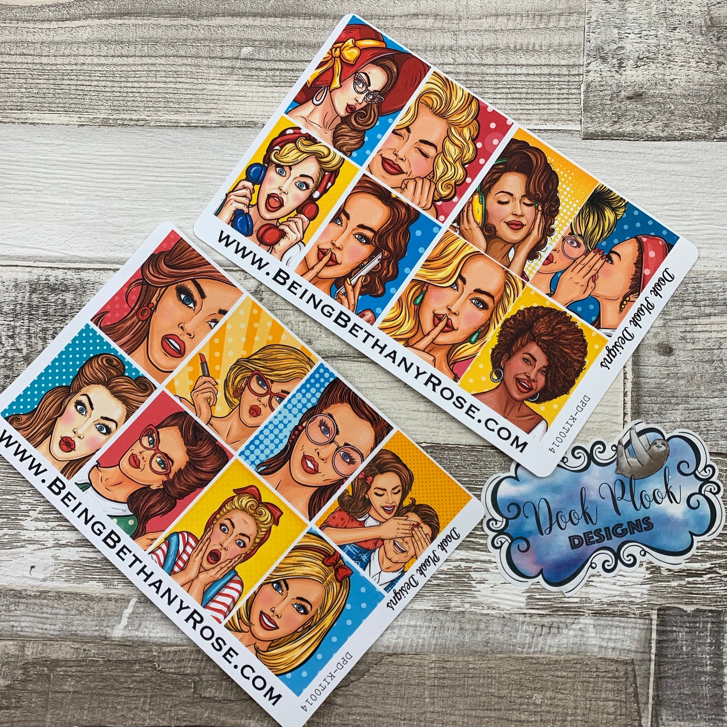 Pop Art Girl full box planner stickers  (DPD-1339)