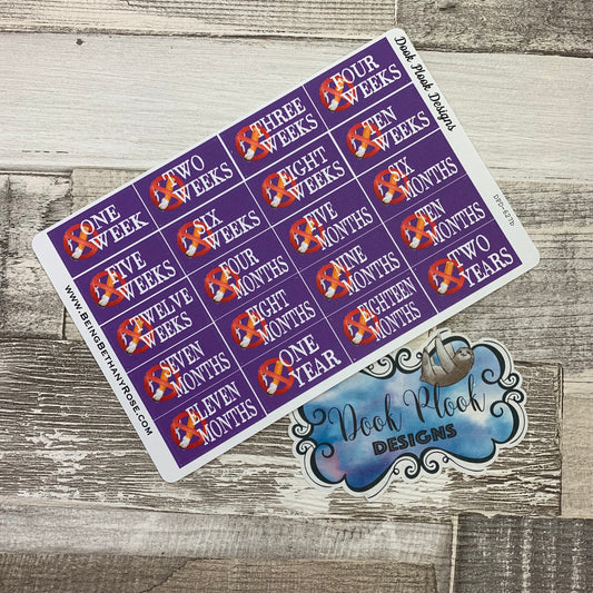 Quit smoking - smoke free timeline stickers (DPD627)