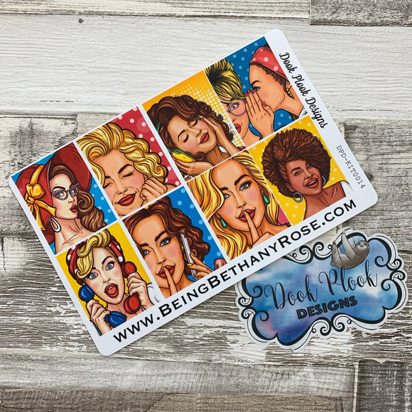 Pop Art Girl full box planner stickers  (DPD-1339a)