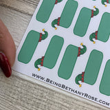 Elf hat green Christmas header box stickers (DPD024)