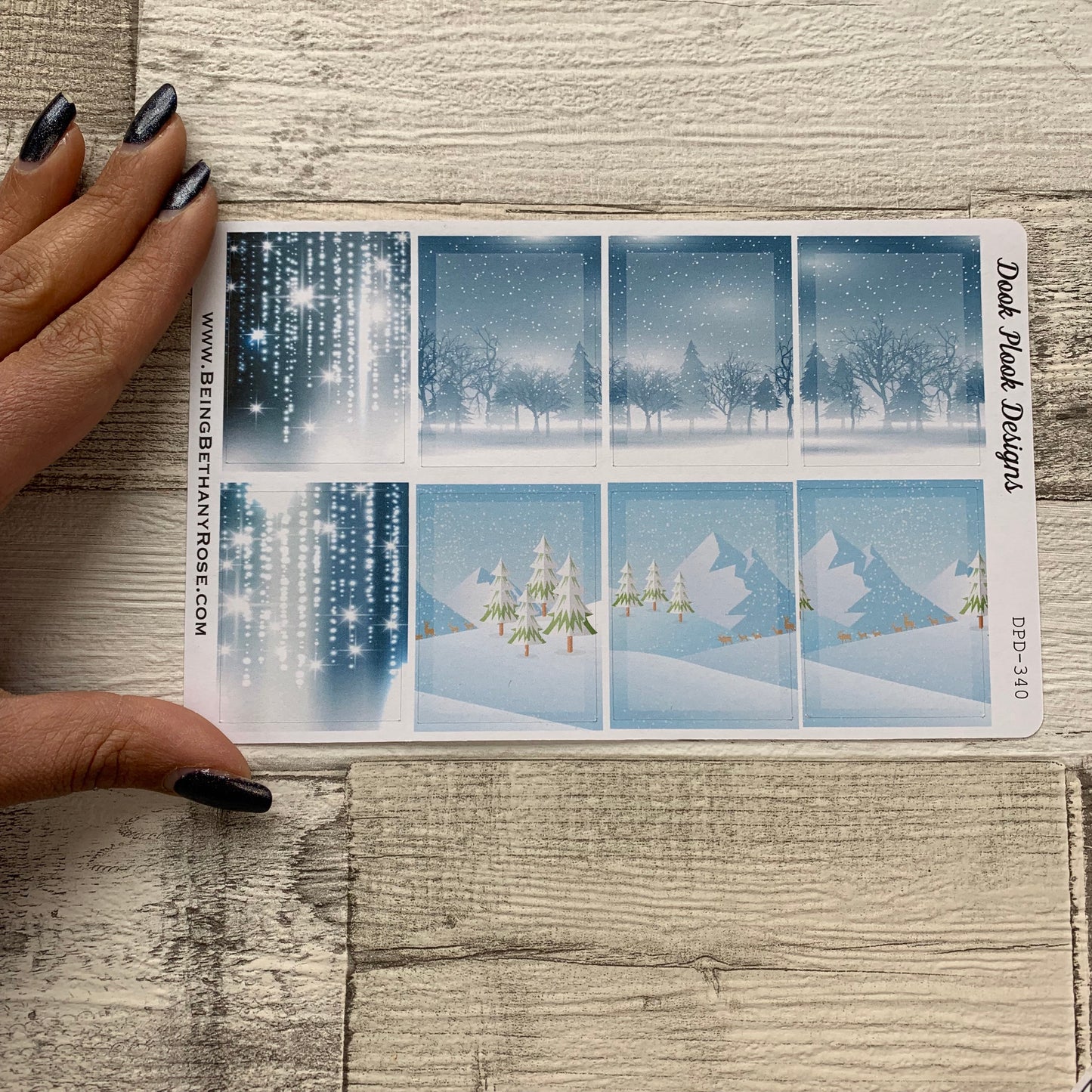 Winter scenery full box stickers for Erin Condren (DPD340)