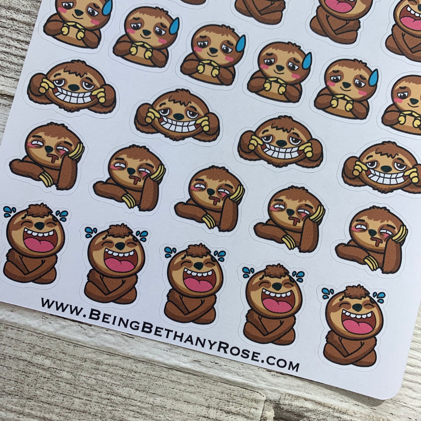 Funny sloth emotion stickers (DPD1319)